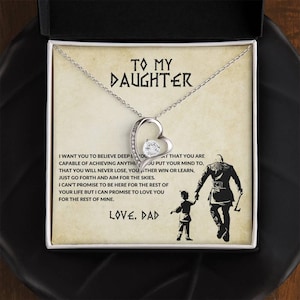 Collana &quot;A mia figlia&quot; da parte di papà, regalo padre-figlia, regalo di Natale o compleanno, biglietto di auguri con gioielli sentimentali da parte di papà, idea regalo per figlia.