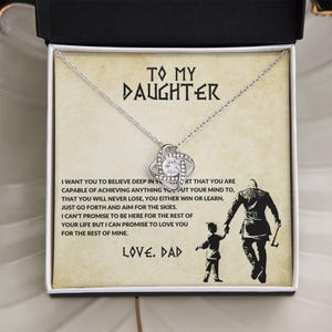 To My Daughter Necklace from Dad, Father Daughter Gift, Christmas or Birthday Present, Sentimental Jewelry Card from Dad, Daughter Gift Idea