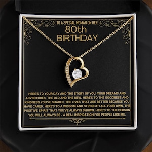 80th Birthday Gift For Her, Happy 80th Birthday, 80th Birthday Card, 80th Birthday Necklace, 80th Birthday Present, Eightieth Birthday