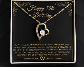 Happy 55th Birthday, 55th Birthday Gift For Her, 55th Birthday Card, 55th Birthday Necklace, 55th Birthday Present, Fifty-fifth Birthday