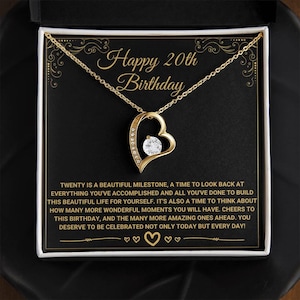 Alles Gute zum 20. Geburtstag, 20. Geburtstagsgeschenk für Sie, 20. Geburtstag Halskette, Geschenk für Ihre beste Freundin, Schwester, Nichte, Cousine, 20