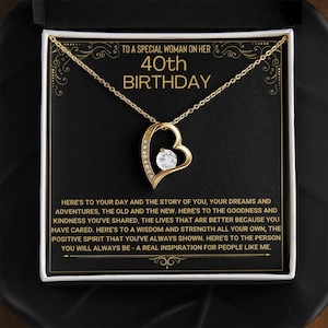 40th Birthday Gift For Her, Happy 40th Birthday, 40th Birthday Card, 40th Birthday Necklace, 40th Birthday Present, Fortieth Birthday