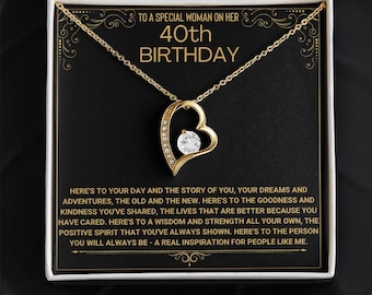40th Birthday Gift For Her, Happy 40th Birthday, 40th Birthday Card, 40th Birthday Necklace, 40th Birthday Present, Fortieth Birthday