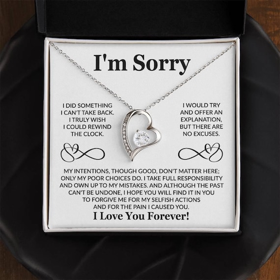 I'm Sorry Gift, Apology Necklace for Her, Please Forgive Me Gift
