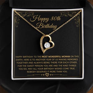 80th Birthday Gift For Her, Happy 80th Birthday, 80th Birthday Card, 80th Birthday Necklace, 80th Birthday Present, Eightieth Birthday