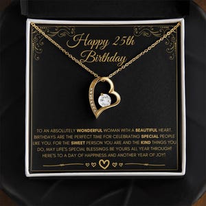 25th Birthday Gift For Her, Happy 25th Birthday, 25th Birthday Card, 25th Birthday Necklace, 25th Birthday Present, Twenty-fifth Birthday