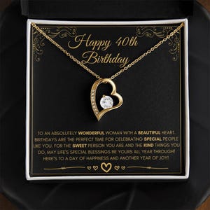 40th Birthday Gift For Her, Happy 40th Birthday, 40th Birthday Card, 40th Birthday Necklace, 40th Birthday Present, Fortieth Birthday