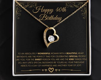 40th Birthday Gift For Her, Happy 40th Birthday, 40th Birthday Card, 40th Birthday Necklace, 40th Birthday Present, Fortieth Birthday