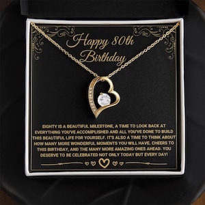 80th Birthday Gift For Her, Happy 80th Birthday, 80th Birthday Card, 80th Birthday Necklace, 80th Birthday Present, Eightieth Birthday