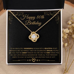 80th Birthday Gift For Her, Happy 80th Birthday, 80th Birthday Card, 80th Birthday Necklace, 80th Birthday Present, Eightieth Birthday