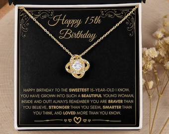 Happy 15th Birthday, 15th Birthday Gift Girl, 15th Birthday Necklace, 15th Birthday Card, Gift For 15 Year Old Girl, Fifteenth Birthday
