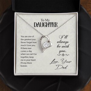 To My Daughter Necklace from Dad, Father Daughter Gift, Christmas or Birthday Present, Sentimental Jewelry Card from Dad, Daughter Dad Gift