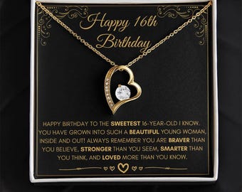 16歳のお誕生日おめでとう、16歳のお誕生日プレゼント（女の子）、16歳のお誕生日ネックレス、16歳のお誕生日カード、16歳の女の子へのプレゼント、16歳の誕生日
