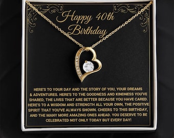 40th Birthday Gift For Her, Happy 40th Birthday, 40th Birthday Card, 40th Birthday Necklace, 40th Birthday Present, Fortieth Birthday
