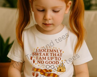 Mischief Managed Toddler Tee | “I Solemnly Swear I Am Up To No Good” Kids Shirt | Wizard-Inspired Graphic Tee | Fantasy Book Lover Gift