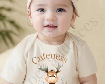 I Moose Be Cute Baby Bodysuit – Woodland Animal Baby Shirt – Cute Fall Baby Outfit – Gender Neutral Baby Shower Gift – Baby Moose Onesie