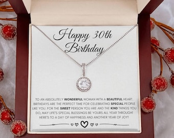 Turning 30 Necklace, 30th Birthday Necklace, 30th Birthday Gift for Women