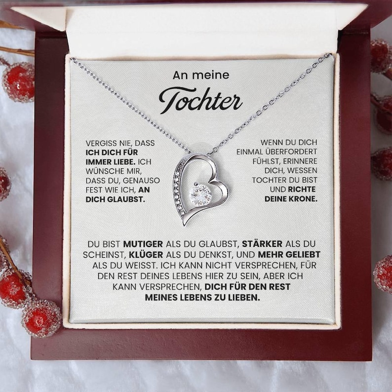 Geschenk für Tochter, Tochter Halskette, An meine Tochter Schmuck mit Botschaftskarte