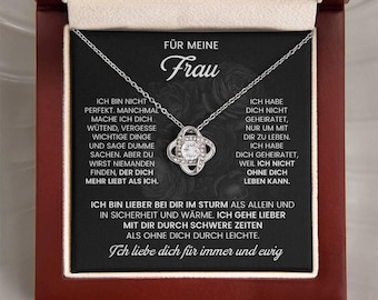 Für meine Frau Halskette – Ehefrau Geschenk zum Jahrestag, Valentinstag mit Botschaft