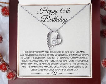65th Birthday Necklace, Happy 65th Birthday Gift for Her, 65th Birthday Jewelry