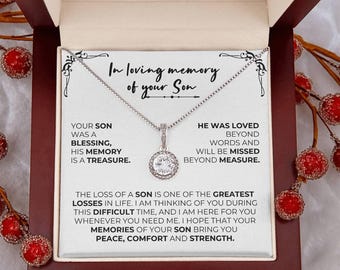 Regalo para conmemorar la pérdida de un hijo, Regalo de duelo, Regalo de pésame, Collar en memoria de un hijo, Regalo conmemorativo para un hijo, Recuerdo de duelo