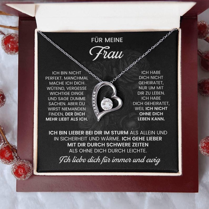 Geschenk für Frau – Ehefrau Halskette zum Jahrestag – Für meine Frau Schmuck