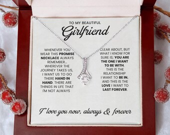 To My Girlfriend Necklace - Perfect Romantic Gift for Birthday, Anniversary, Valentine's Day, Christmas, Couples Jewelry