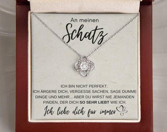 Geschenk für Sie – An meinen Schatz Halskette mit Botschaft
