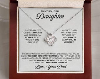 Collar "Para mi hija" de papá – Regalo de padre e hija para cumpleaños, Navidad o graduación