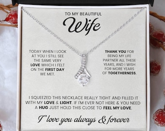 To My Wife Necklace - Romantic Wife Anniversary Jewelry, Birthday Gift for Wife, Love Necklace