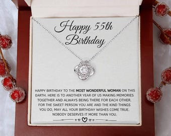 55th Birthday Necklace, 55th Birthday Jewelry for Women, 55th Birthday Present