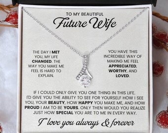 An meine zukünftige Frau Halskette - Verlobungsgeschenk, Schmuck für Verlobte, Braut zu sein