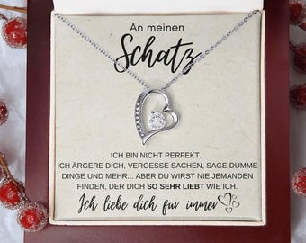 Geschenk für Sie – An meinen Schatz Halskette mit Botschaft