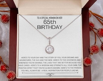 65th Birthday Necklace, Happy 65th Birthday Gift for Her, 65th Birthday Jewelry