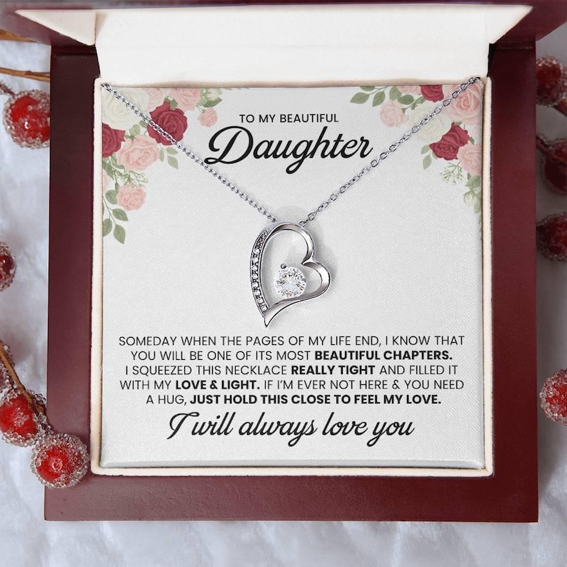 Daughter Gift, Mother Daughter Necklace, Gift for Daughter from Dad or Mom, Birthday & Christmas Jewelry Gift, Meaningful Keepsake