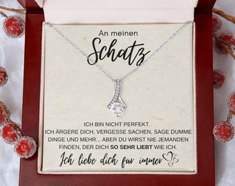 Geschenk für Sie – An meinen Schatz Halskette mit Botschaft