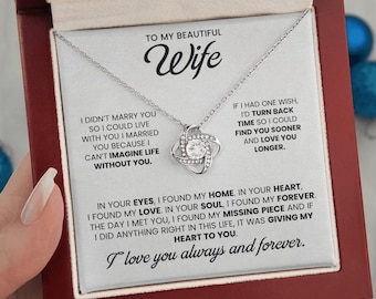To My Wife Necklace - Heartfelt Anniversary Gift, Birthday Jewelry for Wife, Romantic Gift for Her