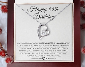 Happy 65th Birthday, 65th Birthday Necklace for Her, 65th Birthday Gift