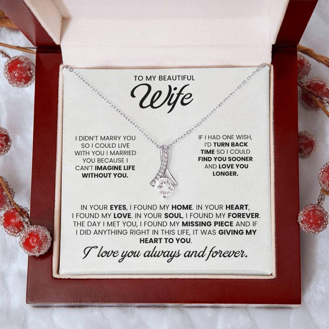 To My Wife Necklace - Heartfelt Jewelry for Wife, Anniversary or ...