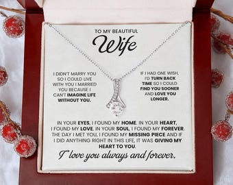 To My Wife Necklace - Heartfelt Jewelry for Wife, Anniversary or Birthday Gift, Love Necklace