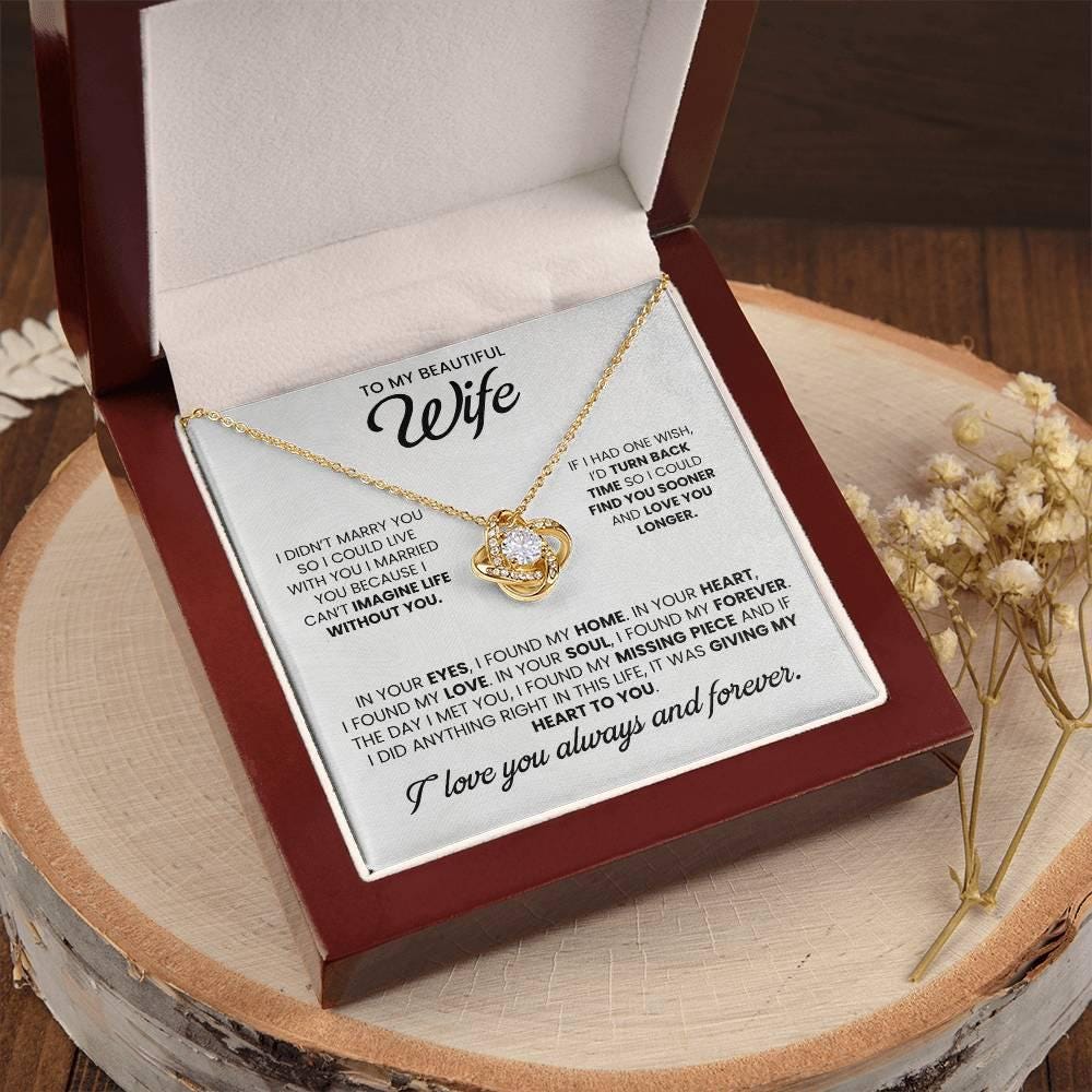 To My Wife Necklace - Heartfelt Anniversary Gift, Birthday Jewelry for ...