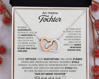 Geschenk für Tochter, Tochter Halskette, An meine Tochter Schmuck mit Botschaftskarte