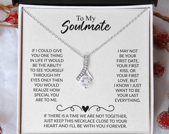 To My Soulmate Necklace - Romantic Gift for Wife, Anniversary Jewelry, Valentine's Day Necklace, Gifts for Girlfriend, Couples Jewelry