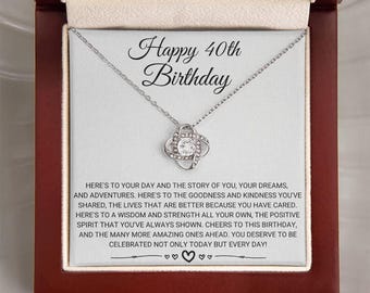 Alles Gute zum 40. Geburtstag, Halskette zum 40. Geburtstag für Sie, Geschenk zum 40. Geburtstag
