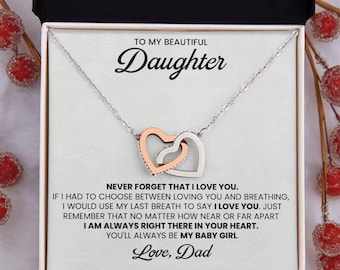 To My Daughter Necklace from Dad – Father Daughter Gift for Birthday, Christmas, or Graduation