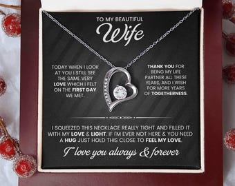 To My Wife Gift from Husband | Romantic Necklace | Anniversary, Birthday, or Christmas Present for Wife