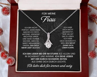 Für meine Frau Halskette – Ehefrau Geschenk zum Jahrestag, Valentinstag mit Botschaft