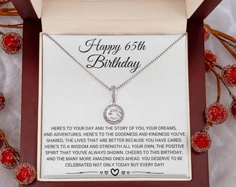 65th Birthday Necklace, Happy 65th Birthday Gift for Her, 65th Birthday Jewelry