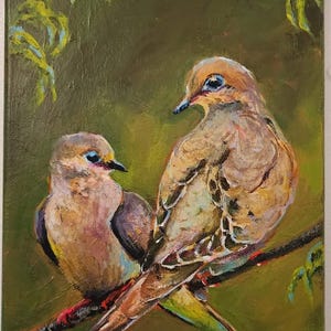 Original Acrylic Painting: Mourning Doves