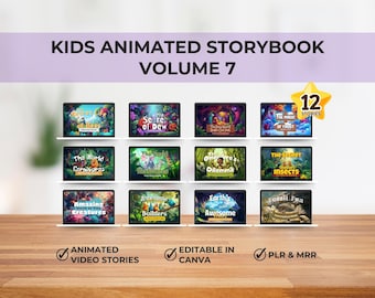 Kids Animated Storybook Bundle – Vol. 7 (12 Stories) | Editable Canva Video Stories | PLR & MRR